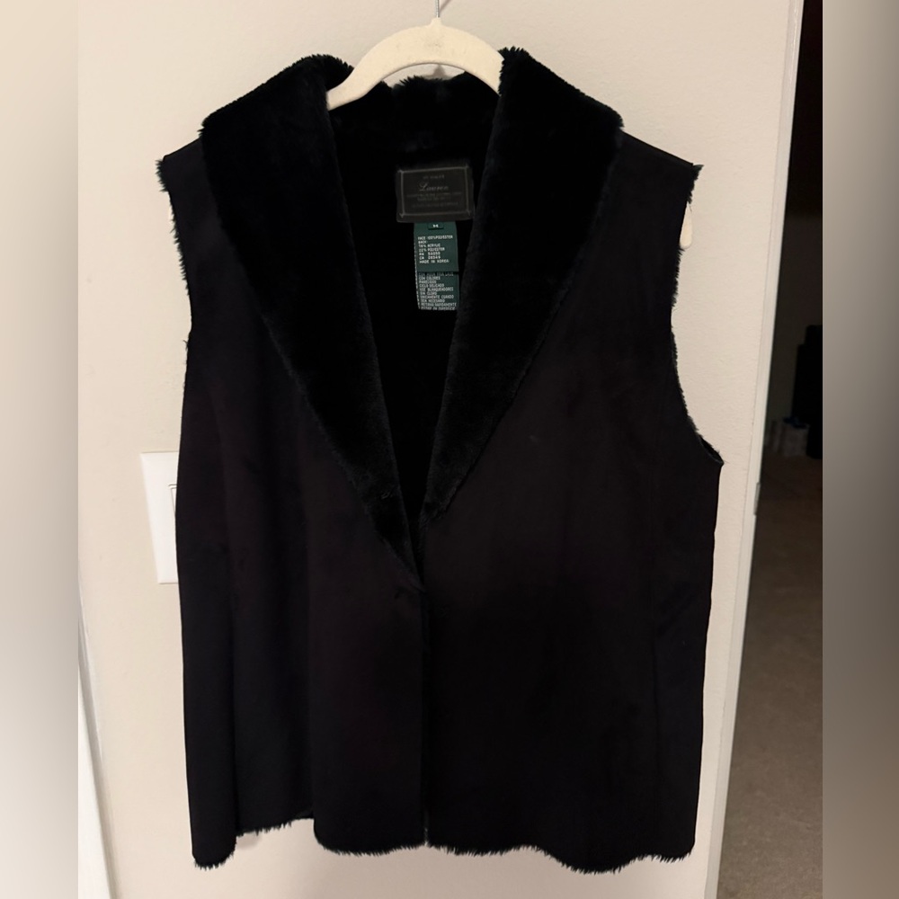 Ralph Lauren Faux Fur Black Vest